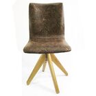 Cadeira De Jantar Amanda Nobuk Marrom Base Giratória Madeira