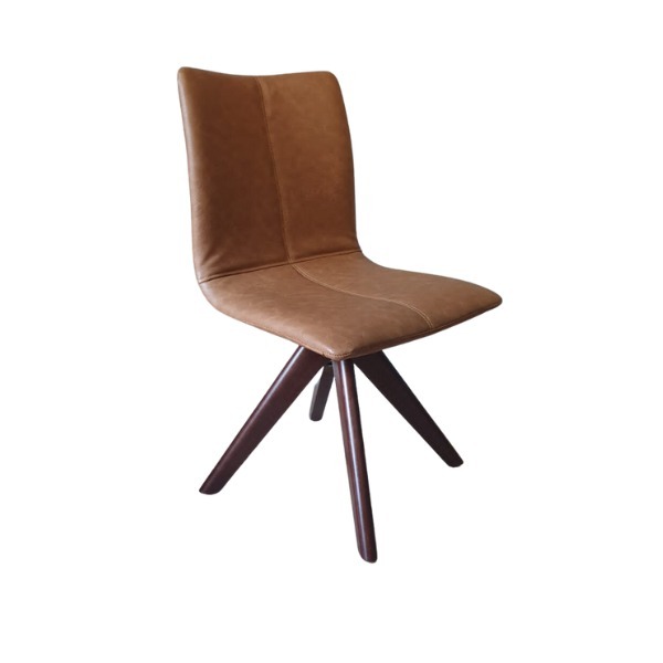 Cadeira De Jantar Andy Giratória Revestida Em Tecido Courino