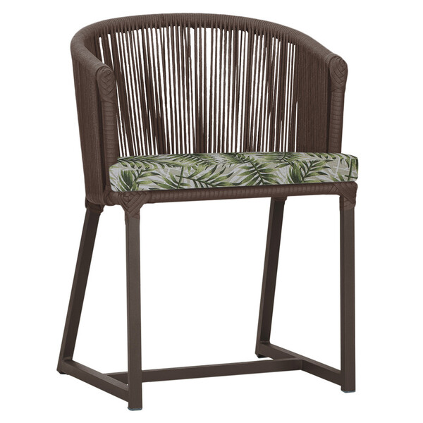 Cadeira De Jantar Área Noronha Em Alumínio Com Pintura Marrom