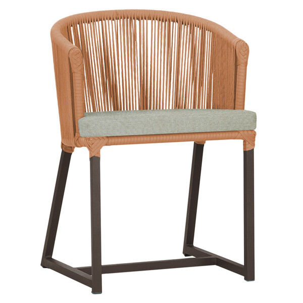 Cadeira De Jantar Área Noronha Em Alumínio Com Pintura Marrom