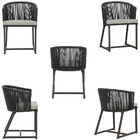 Cadeira De Jantar Área Noronha Em Alumínio Com Pintura Marrom