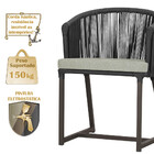 Cadeira De Jantar Área Noronha Em Alumínio Com Pintura Marrom