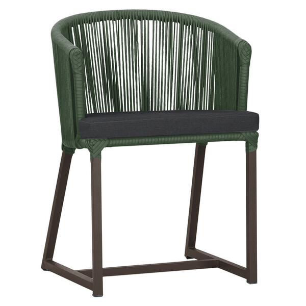 Cadeira De Jantar Área Noronha Em Alumínio Com Pintura Marrom