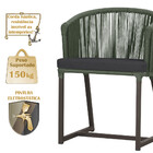 Cadeira De Jantar Área Noronha Em Alumínio Com Pintura Marrom