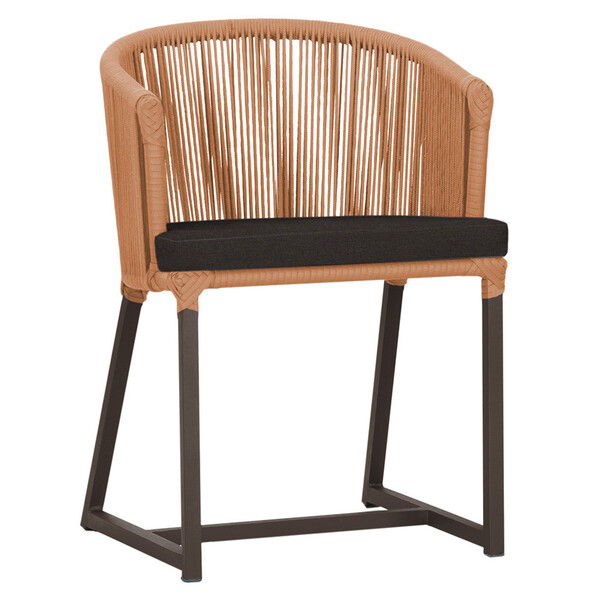 Cadeira De Jantar Área Noronha Em Alumínio Com Pintura Marrom