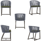 Cadeira De Jantar Área Noronha Em Alumínio Com Pintura Marrom