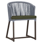 Cadeira De Jantar Área Noronha Em Alumínio Com Pintura Marrom