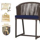 Cadeira De Jantar Área Noronha Em Alumínio Com Pintura Marrom