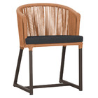 Cadeira De Jantar Área Noronha Em Alumínio Com Pintura Marrom