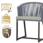 Cadeira De Jantar Área Noronha Em Alumínio Com Pintura Marrom