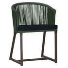 Cadeira De Jantar Área Noronha Em Alumínio Com Pintura Marrom