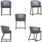 Cadeira De Jantar Área Noronha Em Alumínio Com Pintura Marrom