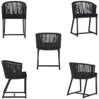 Cadeira De Jantar Área Noronha Em Alumínio Com Pintura Preta