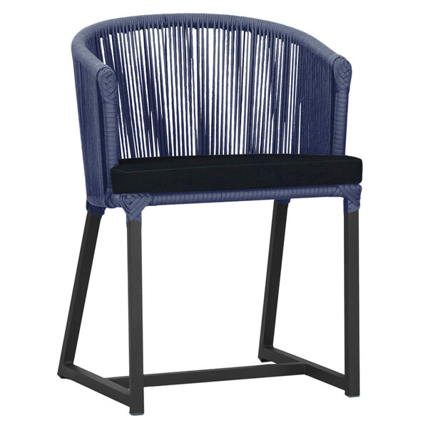 Cadeira De Jantar Área Noronha Em Alumínio Com Pintura Preta