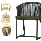 Cadeira De Jantar Área Noronha Em Alumínio Com Pintura Preta