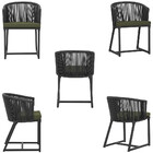 Cadeira De Jantar Área Noronha Em Alumínio Com Pintura Preta