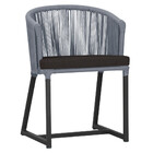 Cadeira De Jantar Área Noronha Em Alumínio Com Pintura Preta