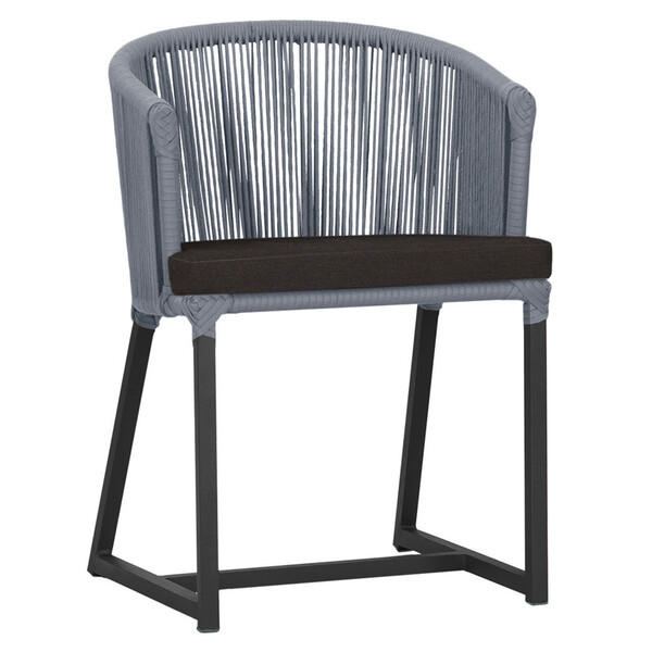 Cadeira De Jantar Área Noronha Em Alumínio Com Pintura Preta