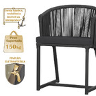 Cadeira De Jantar Área Noronha Em Alumínio Com Pintura Preta