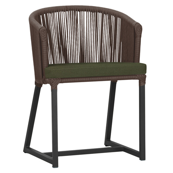 Cadeira De Jantar Área Noronha Em Alumínio Com Pintura Preta