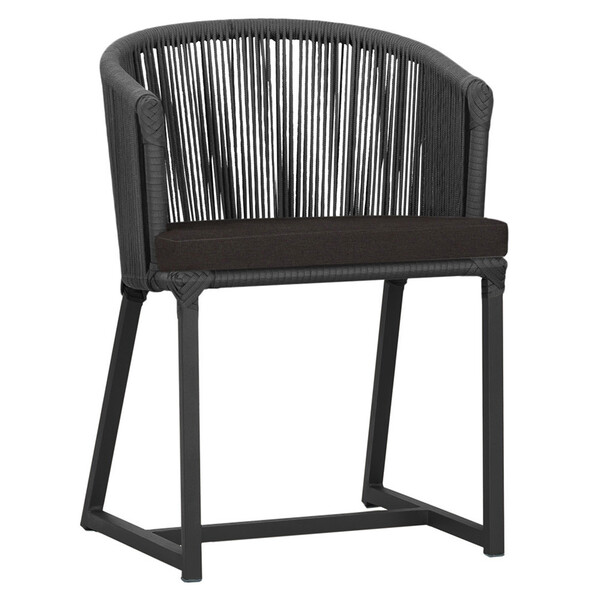 Cadeira De Jantar Área Noronha Em Alumínio Com Pintura Preta