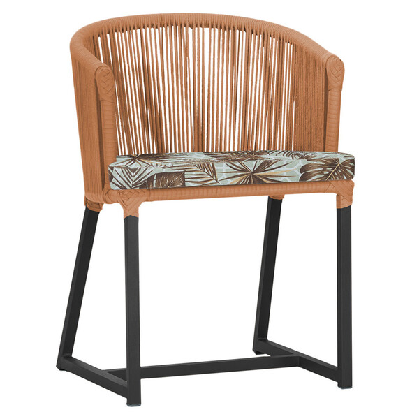 Cadeira De Jantar Área Noronha Em Alumínio Com Pintura Preta