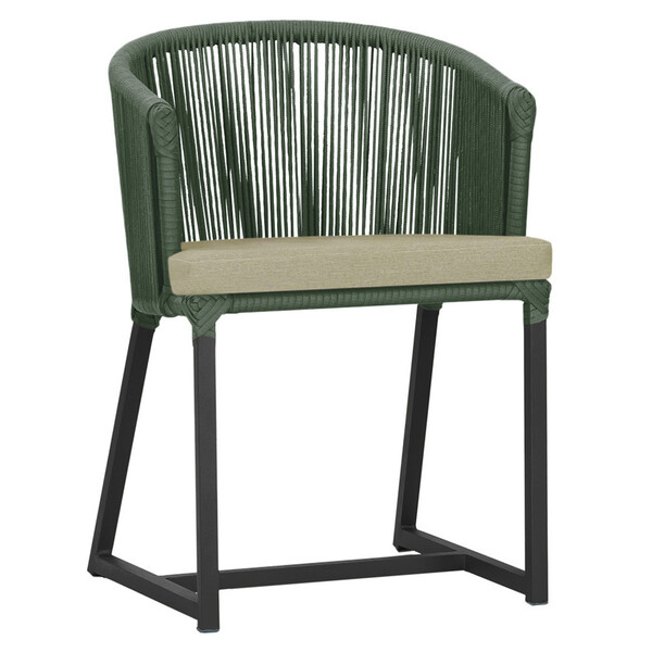 Cadeira De Jantar Área Noronha Em Alumínio Com Pintura Preta