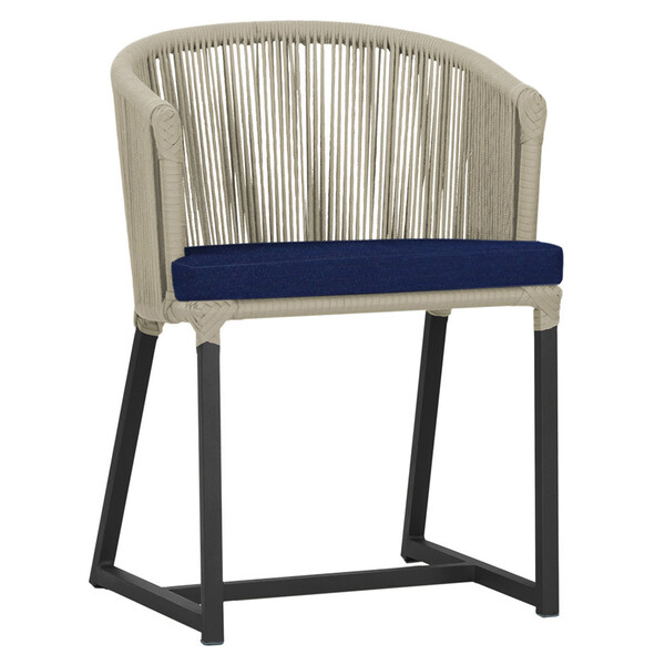 Cadeira De Jantar Área Noronha Em Alumínio Com Pintura Preta