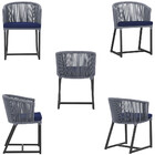 Cadeira De Jantar Área Noronha Em Alumínio Com Pintura Preta