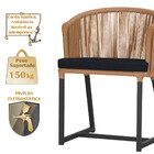 Cadeira De Jantar Área Noronha Em Alumínio Com Pintura Preta