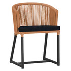 Cadeira De Jantar Área Noronha Em Alumínio Com Pintura Preta