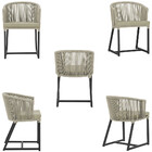 Cadeira De Jantar Área Noronha Em Alumínio Com Pintura Preta