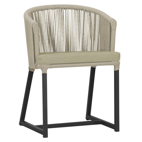 Cadeira De Jantar Área Noronha Em Alumínio Com Pintura Preta