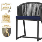 Cadeira De Jantar Área Noronha Em Alumínio Com Pintura Preta