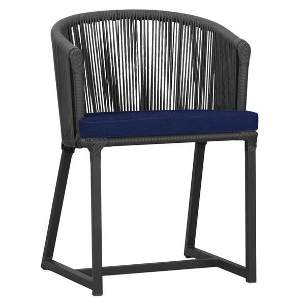 Cadeira De Jantar Área Noronha Em Alumínio Com Pintura Preta