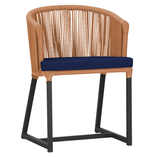 Cadeira De Jantar Área Noronha Em Alumínio Com Pintura Preta