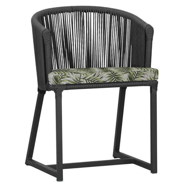 Cadeira De Jantar Área Noronha Em Alumínio Com Pintura Preta