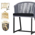 Cadeira De Jantar Área Noronha Em Alumínio Com Pintura Preta