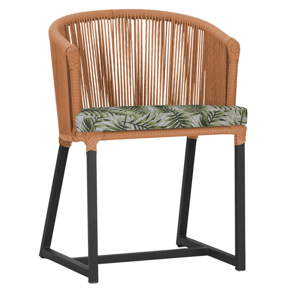 Cadeira De Jantar Área Noronha Em Alumínio Com Pintura Preta