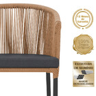 Cadeira De Jantar Área Noronha Em Alumínio Com Pintura Preta