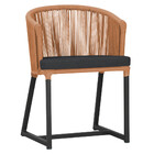 Cadeira De Jantar Área Noronha Em Alumínio Com Pintura Preta