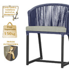 Cadeira De Jantar Área Noronha Em Alumínio Com Pintura Preta