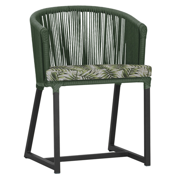 Cadeira De Jantar Área Noronha Em Alumínio Com Pintura Preta