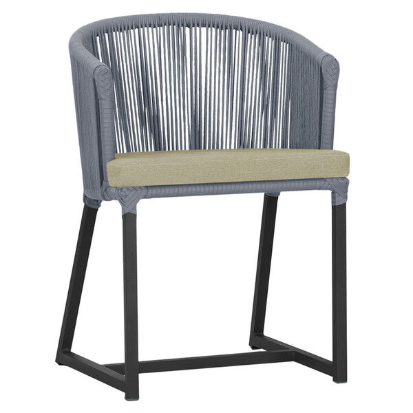 Cadeira De Jantar Área Noronha Em Alumínio Com Pintura Preta