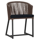 Cadeira De Jantar Área Noronha Em Alumínio Com Pintura Preta