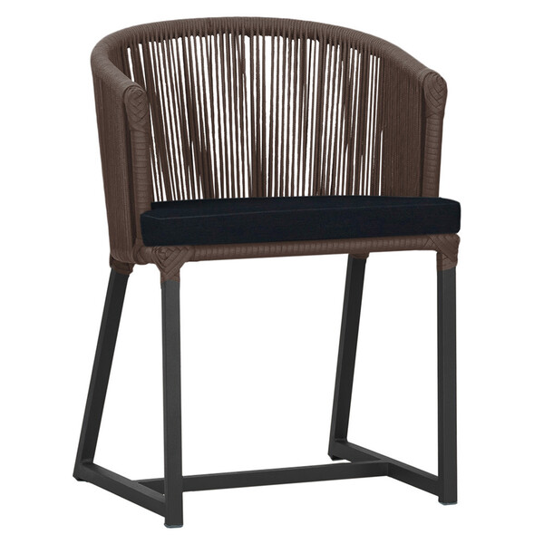 Cadeira De Jantar Área Noronha Em Alumínio Com Pintura Preta