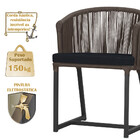 Cadeira De Jantar Área Noronha Em Alumínio Com Pintura Preta