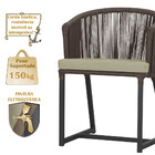 Cadeira De Jantar Área Noronha Em Alumínio Com Pintura Preta