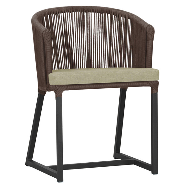 Cadeira De Jantar Área Noronha Em Alumínio Com Pintura Preta