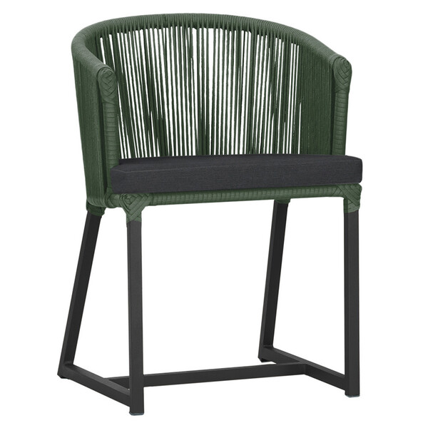 Cadeira De Jantar Área Noronha Em Alumínio Com Pintura Preta